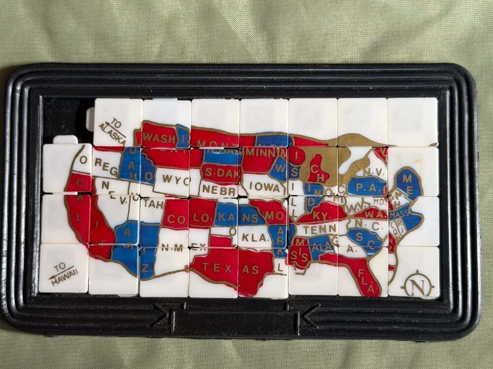 Vintage Sliding Tile Puzzle Map of the USA